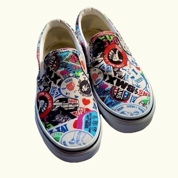 VANS BMX Slip-Ons Mash-Up Sticker Multi Color Women’s Size 5.5 - Picture 5 of 11